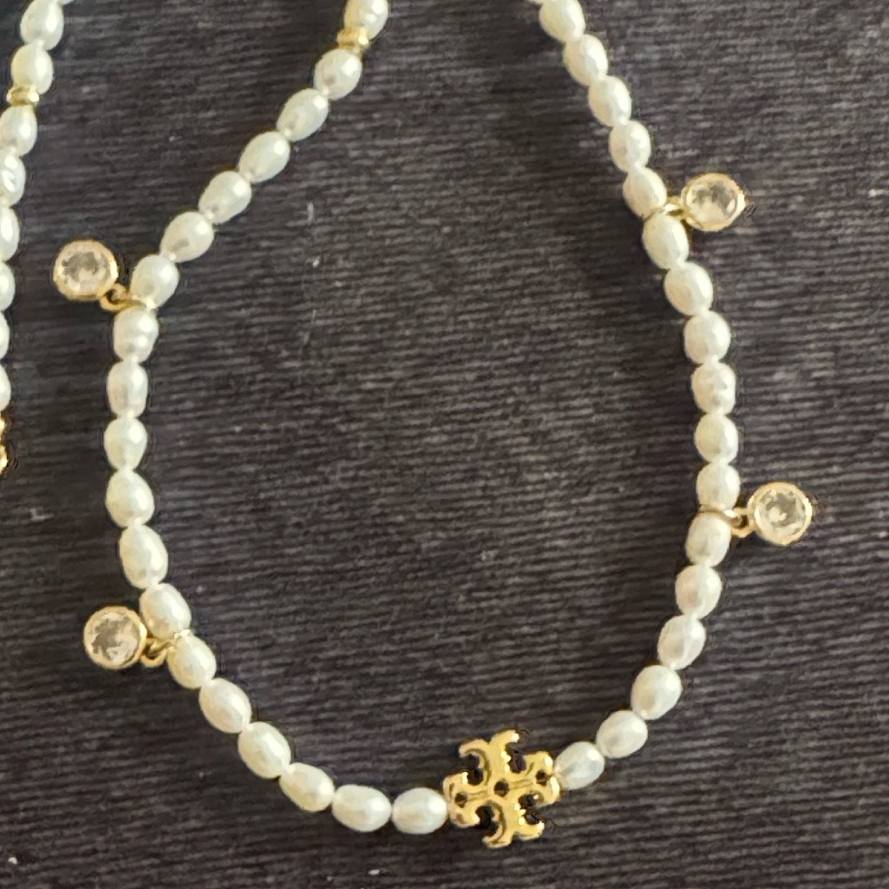 Tory Burch • Pearl Diamond Circle Necklace $149 NEW